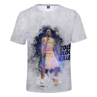 China Kobe Bryant digital print round neck fashion high street cotton breathable formal hip hop plus size boys men's T-shirts for sale