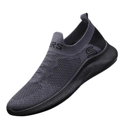 China 2021 Fashion Trend High Top Fashional Casual Casual Breathable Lightweight Fly Knit Mesh Running Shoes Men Sport Jogging for sale