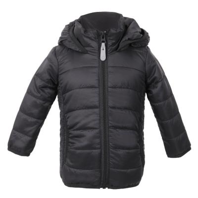 China Custom Breathable Bubble Quilted Weave Bomber Hooded Kids Outerwear Warm Kids Coat Winter Jacket For Boys for sale