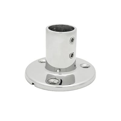 China AISI316 Stainless Steel 316 Round Base Marine Boat Hand Rail Fitting 90 Degree Included Deck Base for sale