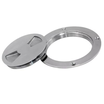 China Boat Hardware Fitting Boat Accessory 316 Stainless Steel Round Inspection Hatch Cover Screw Out Deck Drain Plate for sale