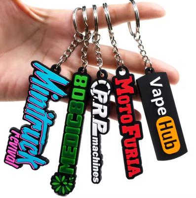 China Personalized Promotional Keychain Badge 2D Rubber PVC Debossed Printing zu verkaufen