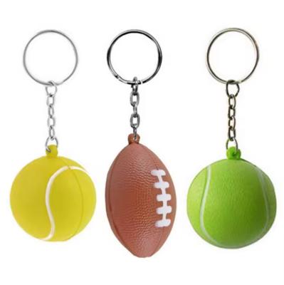 Κίνα Custom Logo PU squishy Stress Ball Keychain PU Foam Basketball Football Soccer προς πώληση