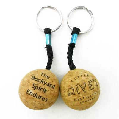 Κίνα Custom Logo Printed Round Cork Ball Keyring Blank Floating Wooden προς πώληση