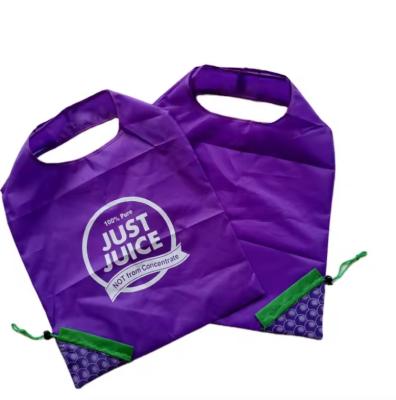 China Custom Made Foldable Polyester Tote Bag Grape Polyester Nylon Collapsible Grocery Bags zu verkaufen