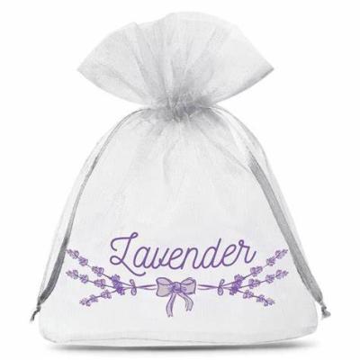 China Custom Logo Printed Solid Organza Drawstring Dust Bag Mesh Gift Pouch Te koop