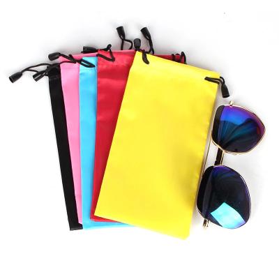 China Customized Printed Drawstring Dust Bag Microfiber Soft Sunglasses Packaging Pouch for sale