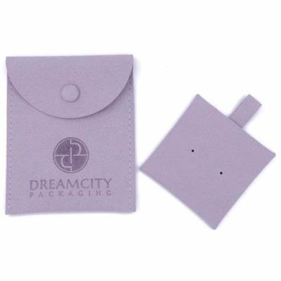 Chine Microfiber Suede fabric Envelope Jewelry Bags Bulk Storage Custom Logo Button Closure Pouch à vendre