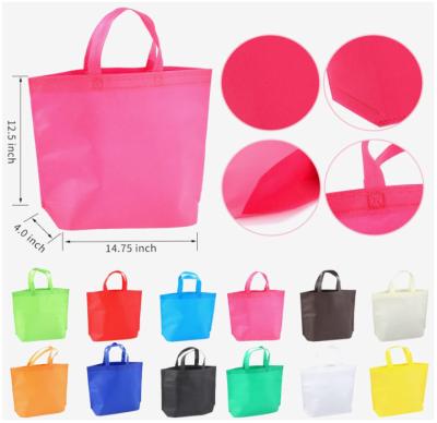 China Non Woven Party Favor Bags  Colorful Reusable Bags Non Woven Solid Color Reusable Tote Bags Bulk With Handles Nonwoven Reusable Grocery Bags for sale