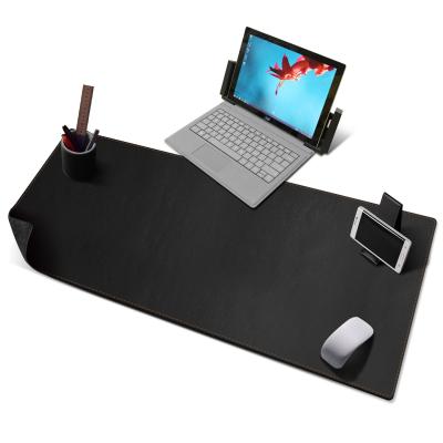 China Leather Desk Pads Leather Laptop Mat with Pen Holder and Phone Holders, 39.3