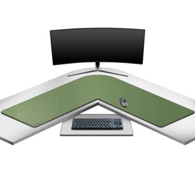 China Office School Personal Computer Users L-shape PU L-shape Desk Pad Computer Desk Blotter Pad Leather Keyboard Mouse Pad for sale