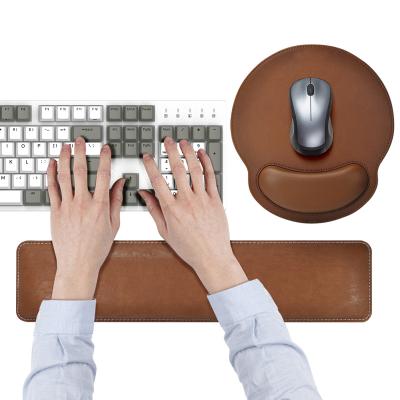 China Memory Foam Set Keyboard Wrist Rest Leather Mousepad and Pad with Wrist Cushion Support for Desk, Computer, Laptop, Mac for sale