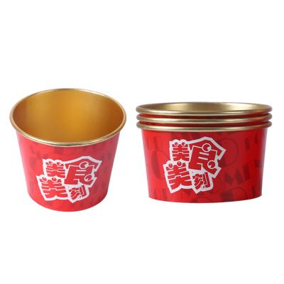 China Disposable Food Grade Disposable Logo Printed Gold Aluminum Foil Bowl For Take Out for sale