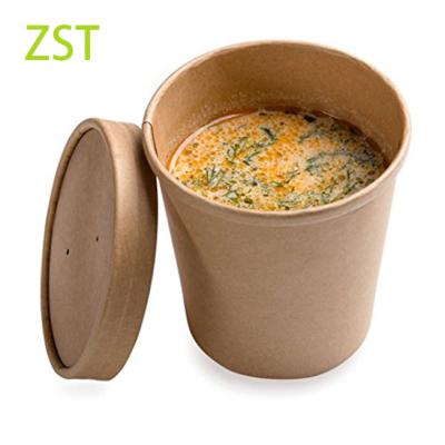 China Disposable Printed Paper Cup Soup Round Container /paper Hot Rice Bowl for sale