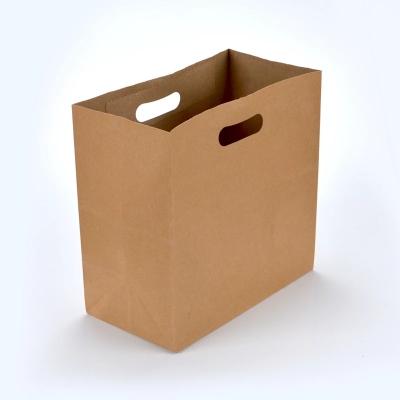 China Flat Bottom Disposable Custom Color Biodegradable Kraft Paper Bag For Shopping for sale