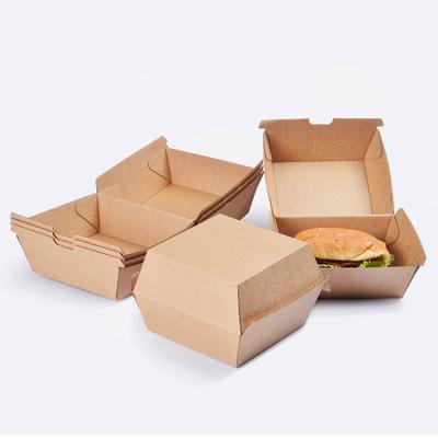 China Custom Disposable Disposable Fast Food Food Grade Hamburger Strong Corrugated Paper Box for sale