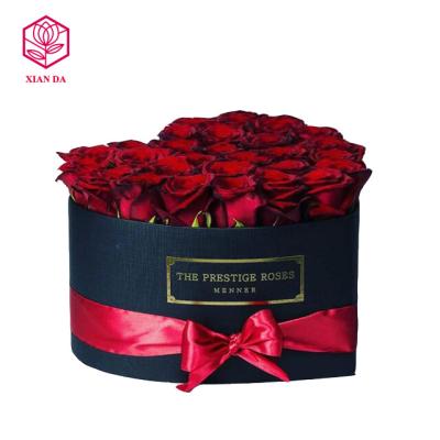 China Wholesale High Quality Custom Black Heart Shape Flower Box Reasonable Price Heart Shape Flower Packing Box for sale