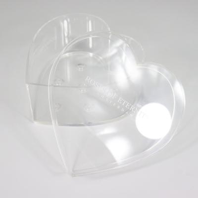 China Transparent acrylic heart shape flower box 6 holes valentine heart shape flower box with lid for sale