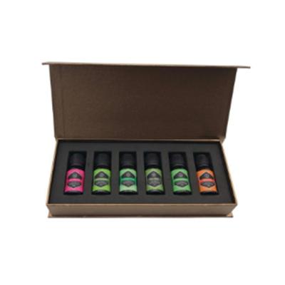 China Best Quality Handmade Magnetic Closure Black Oil Paper Box For 6 Pcs -10 Bottles Essential Oil Packaging for sale