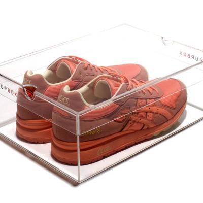 China Colorful High-end High-end Acrylic Products Magnetic Shoe Box Storage Display Stand Acrylic Box for sale