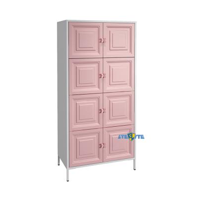 China Knocked down the wardrobe metal portable steel plastic storage cabinet factory supply for home living room for sale