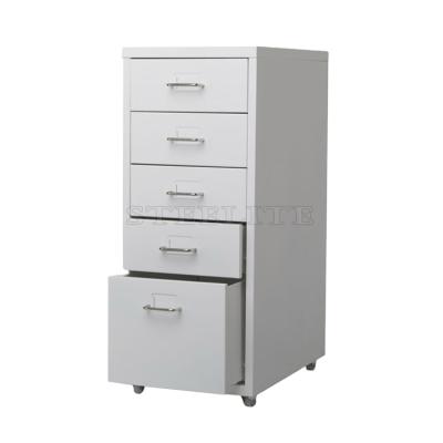 China Knocked Down Storage 5-Drawer Rolling Cart With Organizer Drawers For Home Desktop Use for sale