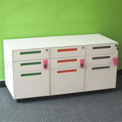 China Modern Home Office Under Desk 3 Drawer Steel Mobile File Cabinet Mobile Pedestal Cabinet for sale