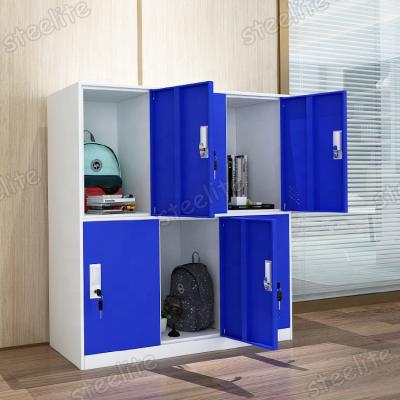 China Knocked down coloful kindergarten furniture kids classroom storage cabinet/cheap vertical 4/6/9 door schoolbag kids storage cabinet for sale