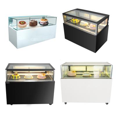 China Custom Counter Showcase Freezer Cabinet Cake Display Refrigerators Drinks Cooling for sale