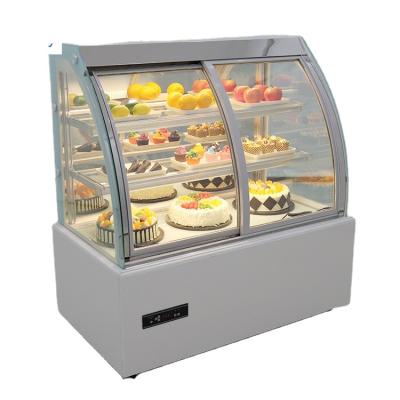 China Single-Temperature Air Cooling Curved Glass Fresh Meat Deli Displays Refrigerator for Supermarket with Built in Compressor for sale