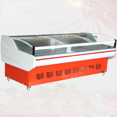 China Single-Temperature Mobile Supermarket Open Top Display Fridge And Freezer For Butcher Shop for sale