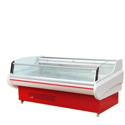 China Cheap Large Supermarket Mobile Showcase Single-temperature Meat Open Display Freezer for sale