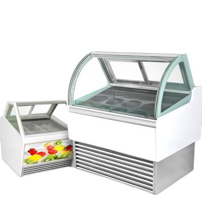 China Italian Single-Temperature Refrigerator Cake Ice Cream Display Freezer Cabinet With Wheels for sale