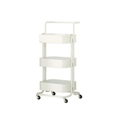 China Storage 3-Tier Rolling Cart Medical SPA 3 Layers Rolling Trolley Cart Customized Rolling Trolley Steel Material Carro Rodante Rollwagen for sale