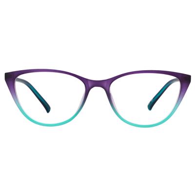 China Cateye Fashionable Ultra Light Blue Purple Blue TR90 Glasses Women Best Seller Excellent Quality Optical Frames for sale