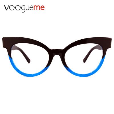 China Voogueme Fashionable Optical Glasses Women Designer Acetate Multi Colors Eyewear Jewelry Monocle Frames for sale