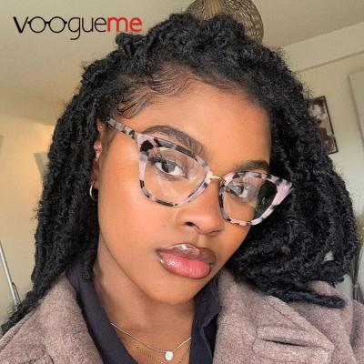 China Fashionable Acetate Frames Eyeglasses Women Ladies Cat Eye Optical Glasses Fashion Eyewear from Voogueme for sale