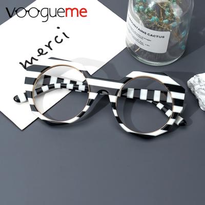 China Fashionable Girls Clear Acetate Color Candy Round Bel Eye Optical Glasses Frame Glasses For Women for sale