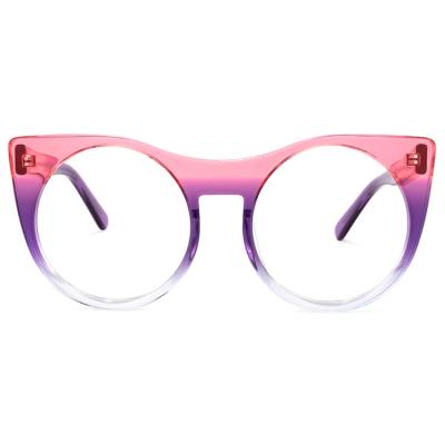 China New Arrivals Fashionable Women Graduated Transparent Color Glasses Acetate Optical Glass Frames For Girls for sale