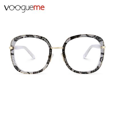 China New Voogueme Design Eyewear Fashionable Stylish Eye Glasses Factory Fancy Frame Eyeglasses Shape Women Personalized Glasses for sale