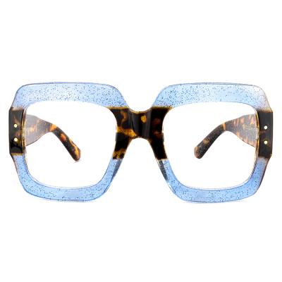 China New Fashionable Cool Oversized Square Color Option Glasses Plastic Decorative Frames Various With Good Price for sale