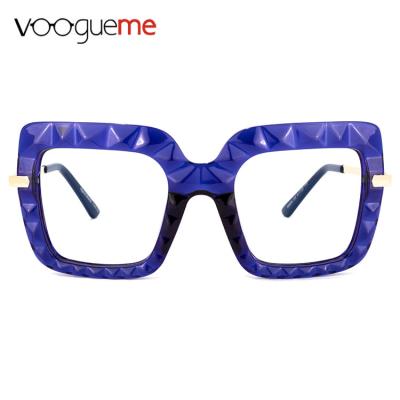 China Trendy Voogueme Customized Oversized Plastic Multi Eye Glass Large Size Fashion Square Colors Frame For Sale for sale