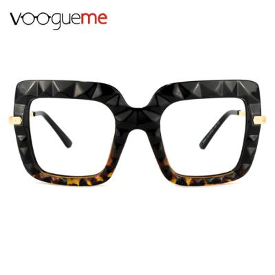 China Voogueme New Design Fashionable Wholesale Plastic Eye Glass Sight Multi Colors Rectangle For Women for sale