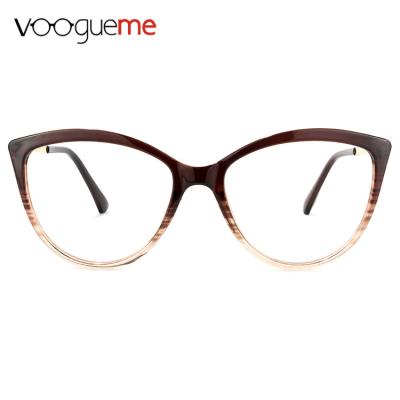 China Fashionable Voogueme Wholesale Hot Fashion Hinged Plastic Glasses Branded Optical Frames For Female for sale