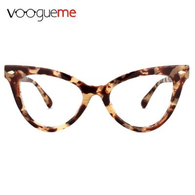 China Voogueme Wholesale Fashionable Cat Eye Plastic Frame Optical glasses frames fashion for sale for sale