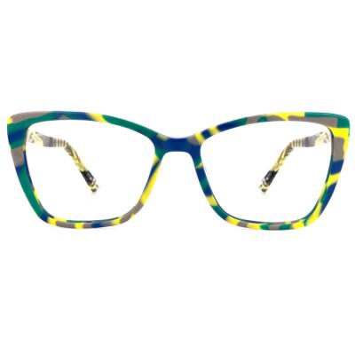 China 2021 Fashionable New Quality Glasses Frames Acetate Floral Designer Eyeglasses Fashionable Optical Glasses For Women for sale