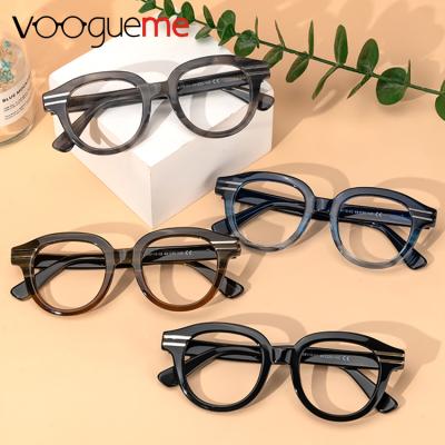 China Vintage Acetate Voogueme Optical Glasses Frames Eyewear Fashionable Ultra Light Unisex Frame For Women Men for sale