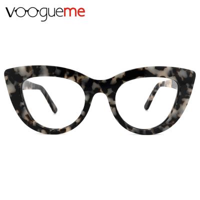 China Retro Designer Floral Optical Frames Eyeglasses Brand Acetate Cat Eye Glasses Frame Women Fashion Trendy for sale