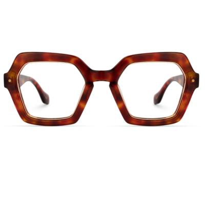 China 2021 hot sale fashionable unisex designer Frames Optical Glasses ladies geometric oversized retro glasses for sale