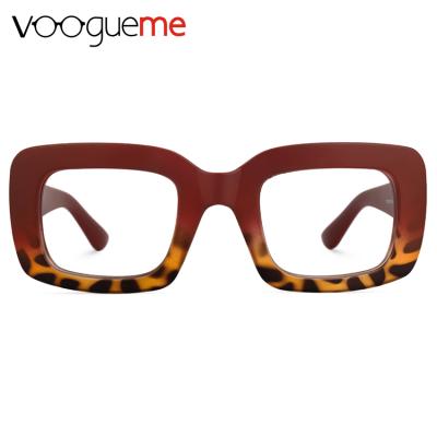 China Voogueme TR90 Fashionable Square Optical Frames Customized Unisex Glasses Shape Rectangle Eyewear For Man Women for sale